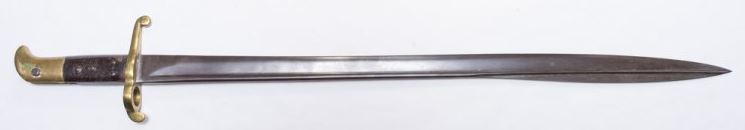 Sabre-ba�onnette mod�le 1855 de Sappers & miners dit Lancaster (1er type, � ressort tenu par rivet)